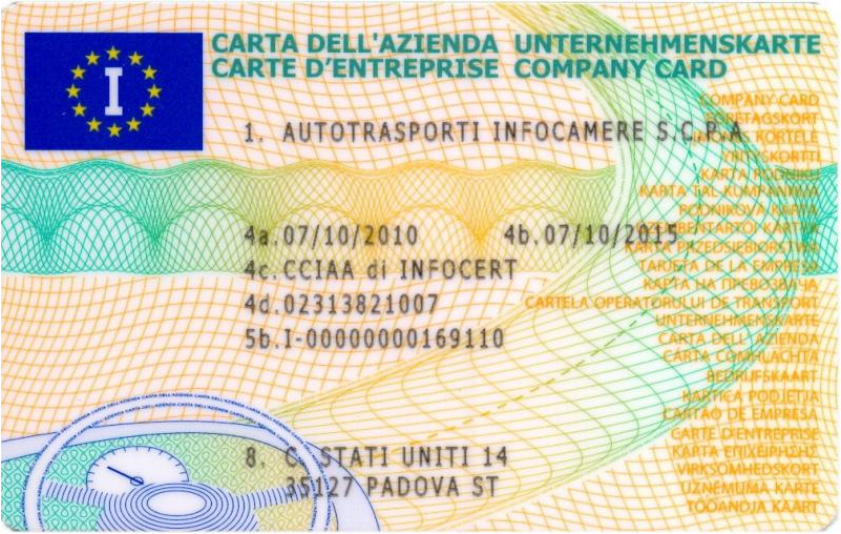 Carta dell'azienda